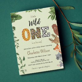 Invitación Wild One groly baby ducha código QR