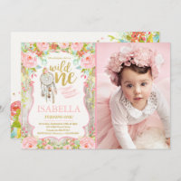 Wild One Invitation Chica Boho Dreamcatcher Fiesta