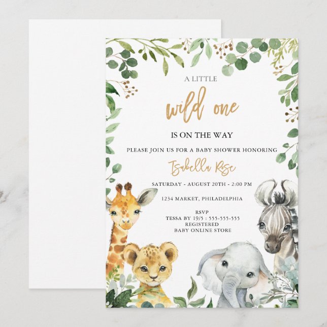 Invitación Wild One is on the Way Baby Shower Invitation (Anverso / Reverso)