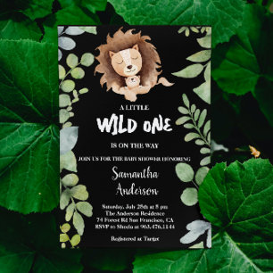 Invitación Wild one Jungle Lion Safari Photo Baby Shower