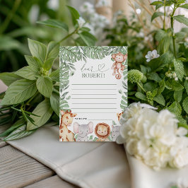 Invitación Wild One Jungle Message Card