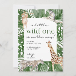 Invitación Wild One Jungle Safari Animals Boy Baby Shower