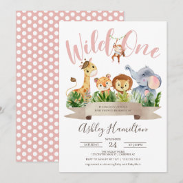 Invitación Wild One Jungle Safari Baby Shower