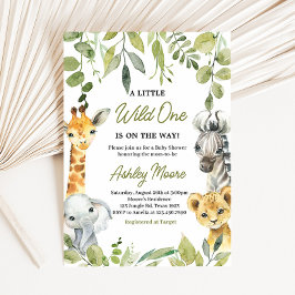 Invitación Wild One Jungle Safari Baby Shower