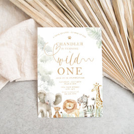 Invitación Wild One Jungle Safari Birthday Invitation