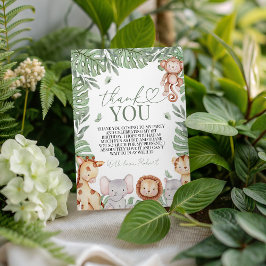 Invitación Wild One Jungle Thank You Card