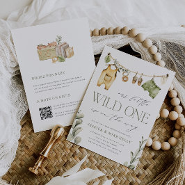 Invitación Wild One | Neutral Boho Safari Baby Shower