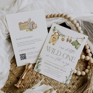 Invitación Wild One   Neutral Boho Safari Baby Shower