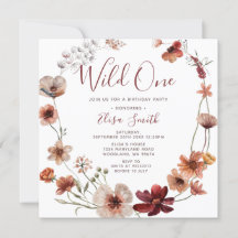 Wild One Otumn Boho Wildflowers Fiesta de cumpleañ