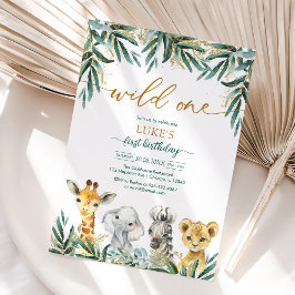 Invitación Wild One Party Animals Kids Birthday Invitation