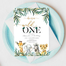 Invitación Wild One Party Animals Kids Birthday Invitation