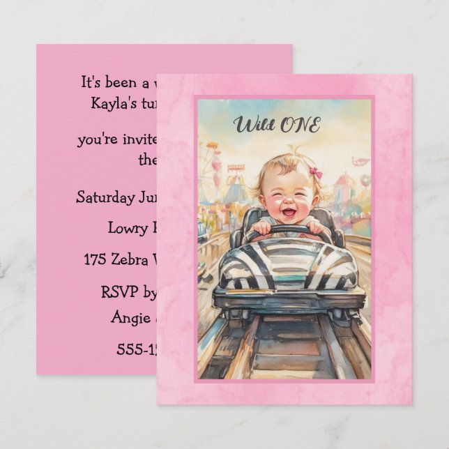 Invitación Wild ONE Party Digital Download Invitation (Anverso / Reverso)