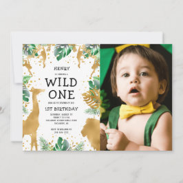 Invitación Wild One Photo Safari Primer cumpleaños