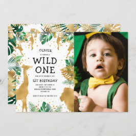 Invitación Wild One Photo Safari Primer cumpleaños