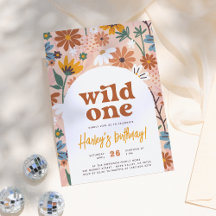 Wild One Retro Boho Wildflower Primer Fiesta de cu