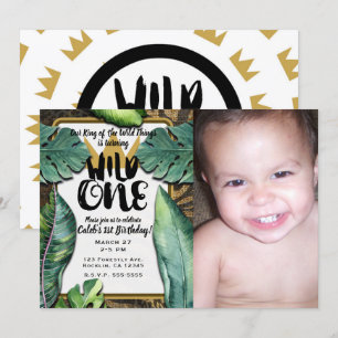 Invitación Wild One Rey de las Cosas Corona Cumpleaños 1