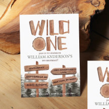 Wild One Rustic Wood Boys 1er cumpleaños