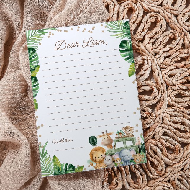 Invitación Wild One Safari 1st Birthday Time Capsule Cards (Subido por el creador)