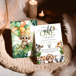 Invitación Wild One Safari Animal Jungle Baby Shower
