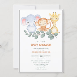 Invitación Wild One Safari Animals Baby Shower