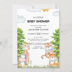 Invitación Wild One Safari Animals Baby Shower