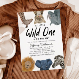 Invitación Wild One Safari Animals Baby Shower