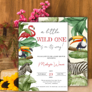 Invitación Wild One Safari Animals Baby Shower