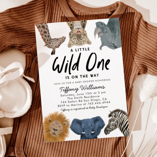 Invitación Wild One Safari Animals Baby Shower (Subido por el creador)