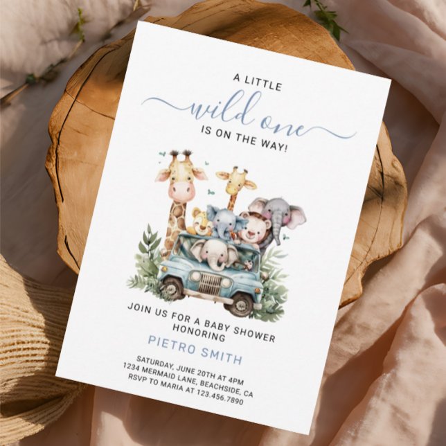 Invitación Wild One Safari Animals Baby Shower (Subido por el creador)