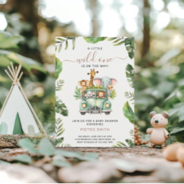 Invitación Wild One Safari Animals Baby Shower
