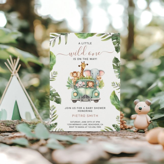 Invitación Wild One Safari Animals Baby Shower (Subido por el creador)