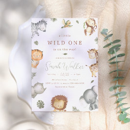 Invitación Wild One Safari Animals Baby Shower
