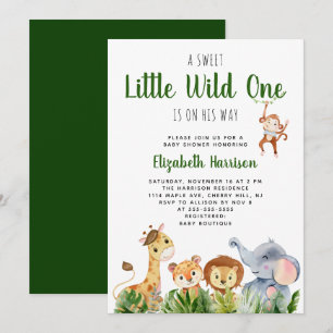 Invitación Wild One Safari Baby Boy Shower