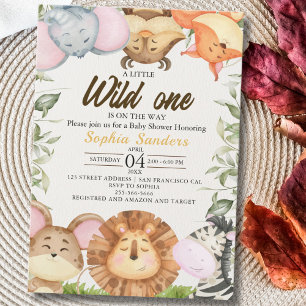 Invitación Wild One Safari Baby Shower
