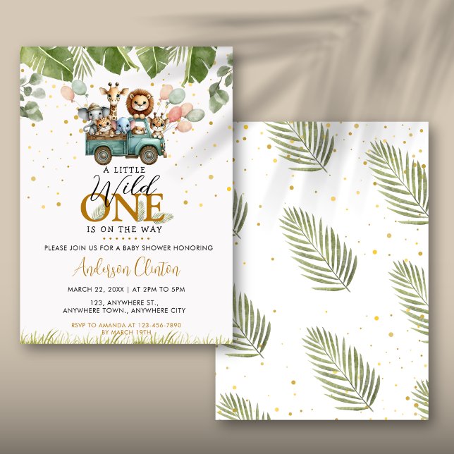 Invitación Wild One Safari Baby Shower (Subido por el creador)