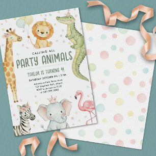 Invitación Wild One Safari Boy Birthday Party