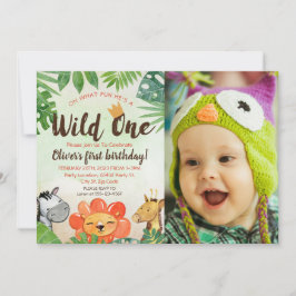 Invitación Wild One, Safari First Birthday, Foto