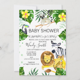 Invitación Wild One Safari jungle Animals Baby Shower