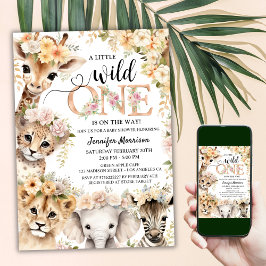 Invitación Wild One Safari Jungle Baby Shower