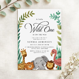 Invitación Wild One Safari Jungle Boys Baby Shower