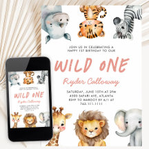 Wild One Safari Theme Girl's First Birthday Party