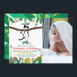 Invitación Wild One Tuxedo Kitty Kids 1er cumpleaños<br><div class="desc">¿Buscando un tema adorable para la fiesta de cumpleaños de su bebé? ¡La temática de Wild One puede ser la mejor opción! La invitación Wild One de MEOWESE presenta un gatito adorable que intenta escalar una rama del árbol. ¿Parece que tu pequeño monstruo está explorando el mundo a su alrededor...</div>