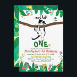 Invitación Wild One Tuxedo Kitty Kids 1er cumpleaños<br><div class="desc">¿Buscando un tema adorable para la fiesta de cumpleaños de su bebé? ¡La temática de Wild One puede ser la mejor opción! La invitación Wild One de MEOWESE presenta un gatito adorable que intenta escalar una rama del árbol. ¿Parece que tu pequeño monstruo está explorando el mundo a su alrededor...</div>