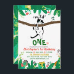 Invitación Wild One Tuxedo Kitty Kids 1er cumpleaños<br><div class="desc">¿Buscando un tema adorable para la fiesta de cumpleaños de su bebé? ¡La temática de Wild One puede ser la mejor opción! La invitación Wild One de MEOWESE presenta un gatito adorable que intenta escalar una rama del árbol. ¿Parece que tu pequeño monstruo está explorando el mundo a su alrededor...</div>