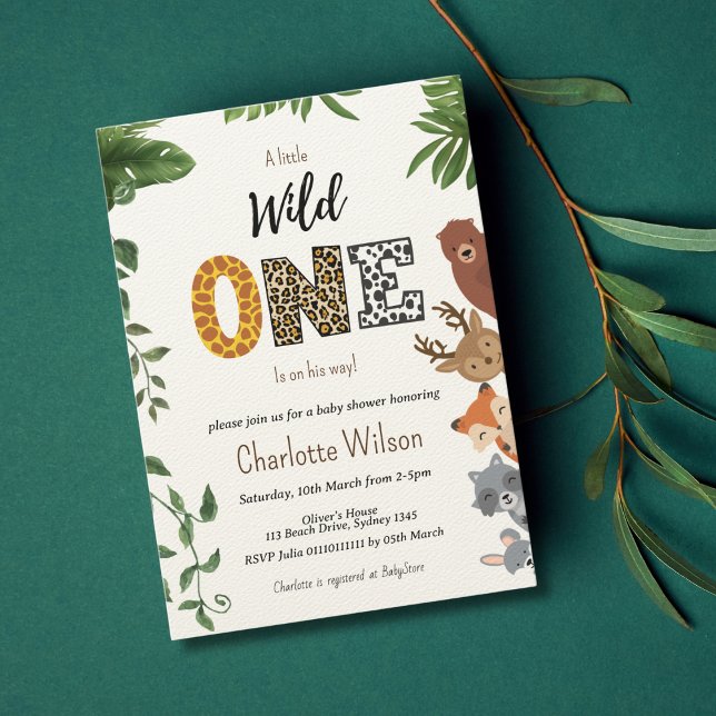 Invitación Wild One typography baby ducha código QR (Subido por el creador)