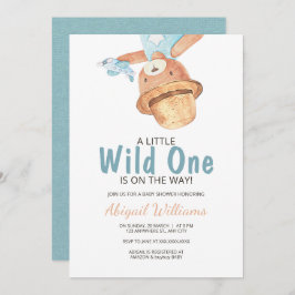 Invitación Wild One Watercolor Teddy Bear Baby Shower