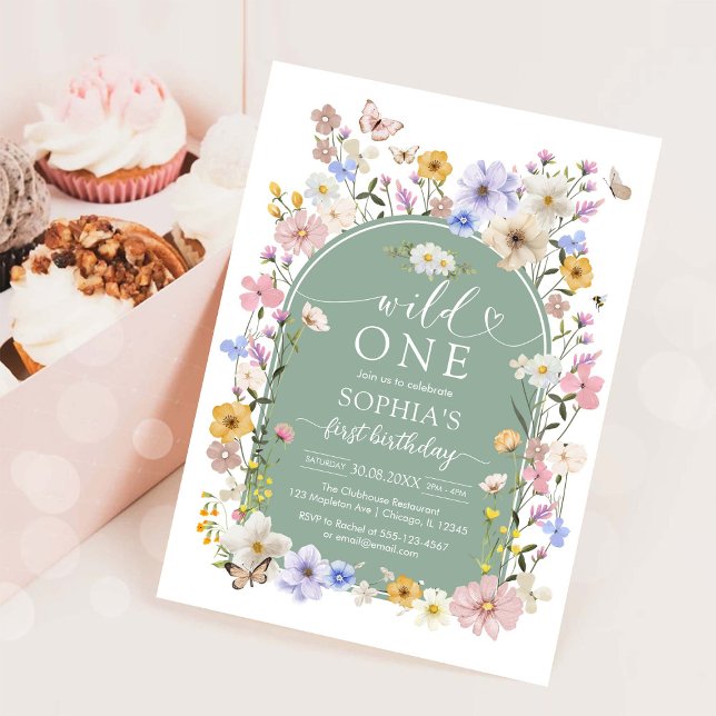Invitación Wild One WIldflower 1st Birthday Invitation (Subido por el creador)