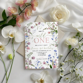 Invitación Wild One Wildflower 1st Birthday Invite