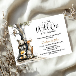 Invitación Wild One Woodland Animals Baby Shower Invitation