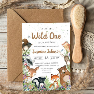 Invitación Wild One Woodland Creations Baby Shower